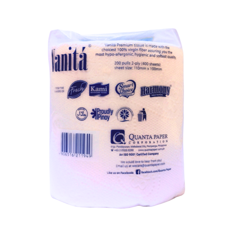 Vanita Bathroom Tissue 2Ply 1 Roll