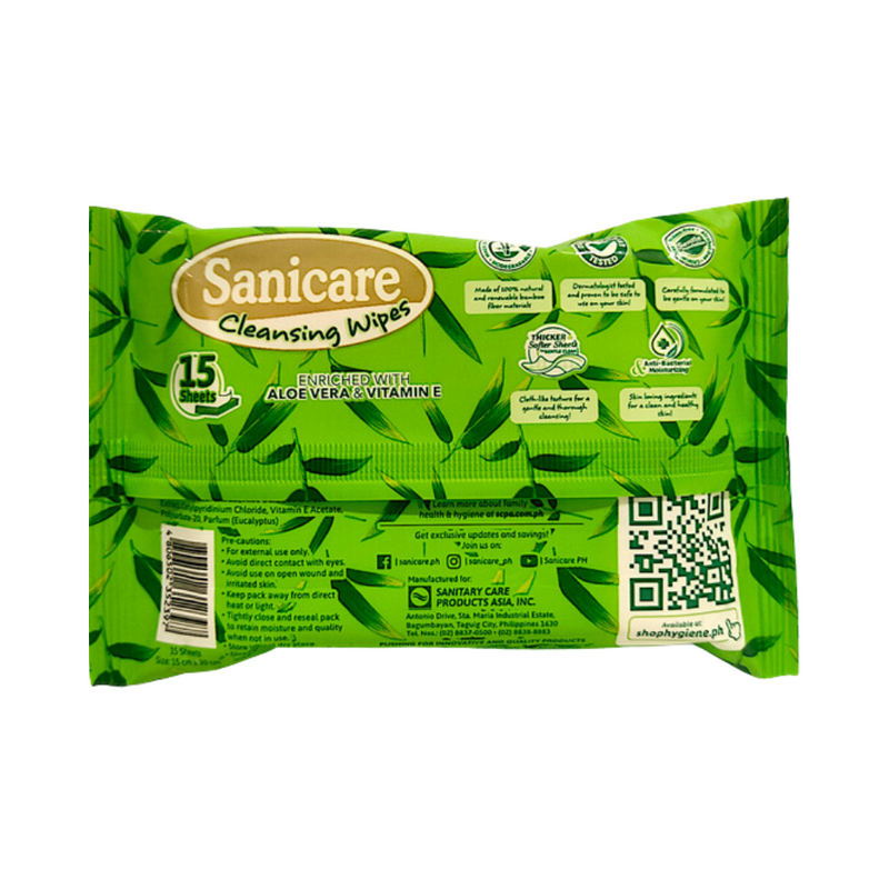 Sanicare Cleansing Wipes 15 Sheets