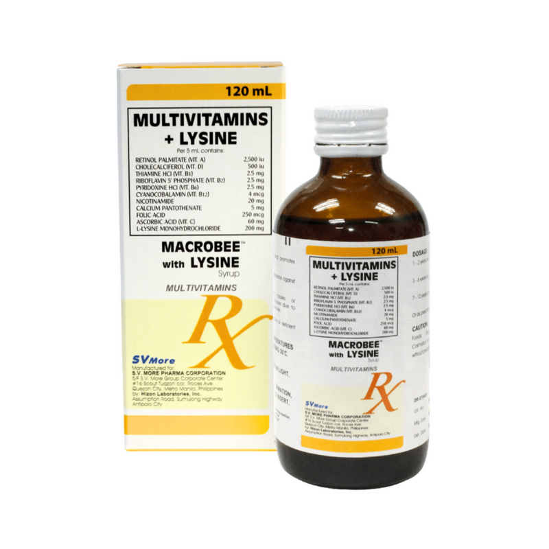 Macrobee Multivitamins Lysine Syrup 120ml