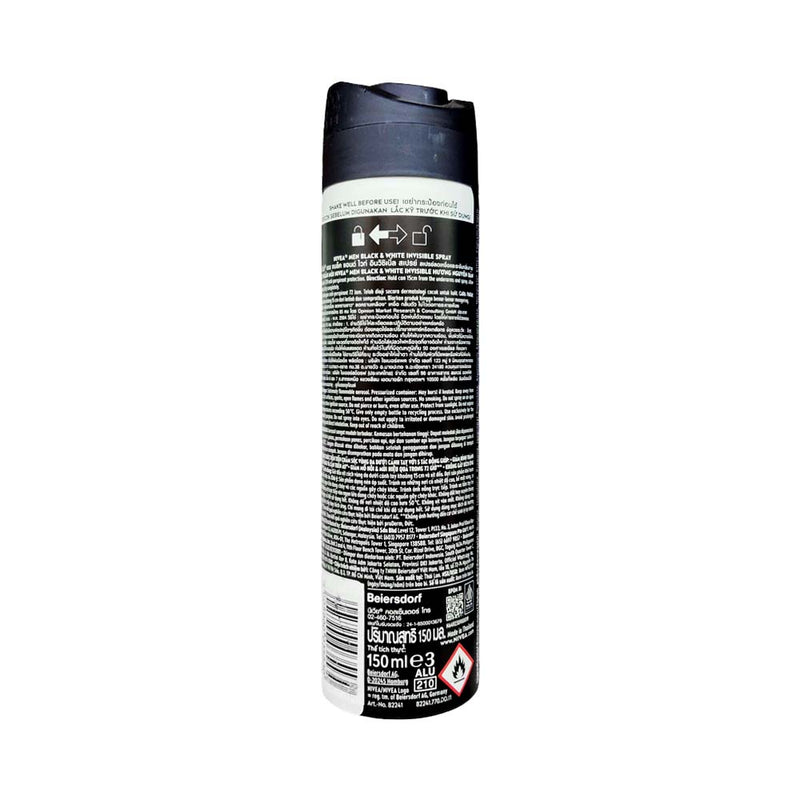 Nivea For Men Invisible Black And White Original Deodorant Spray 150ml