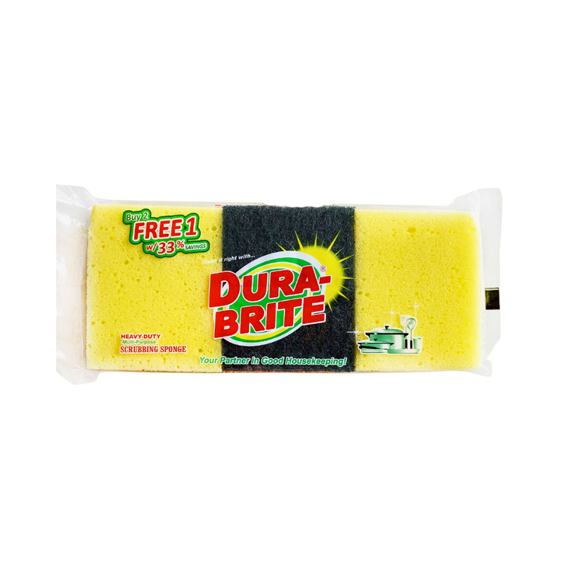 Dura Brite Multi-Purpose Scrubbing Sponge 80 x 100mm Value Pack 2's + 1 Free