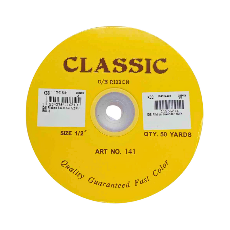 D/E Classic Ribbon Lavander 1/2in x 50y