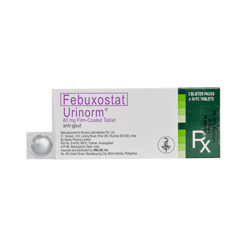 Urinorm Febuxostat 80mg Tablet By 1's