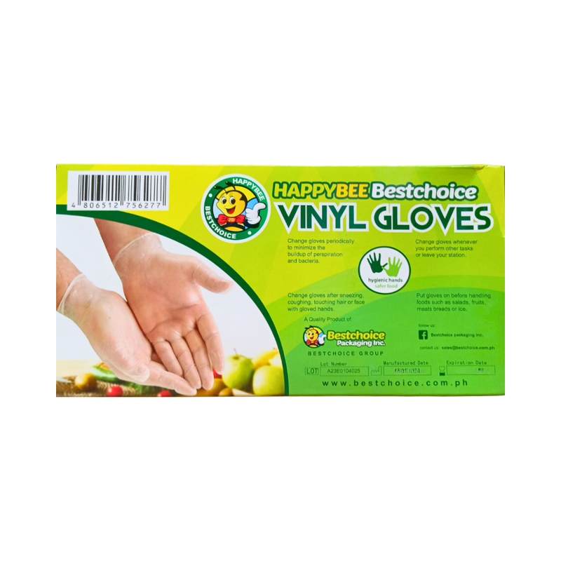 Happy Lea's Vinyl Disposable Gloves Large 100's