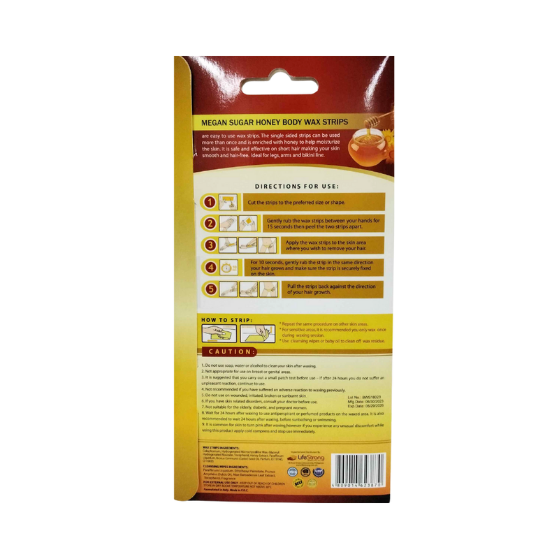 Megan Sugar Honey Body Wax Strips