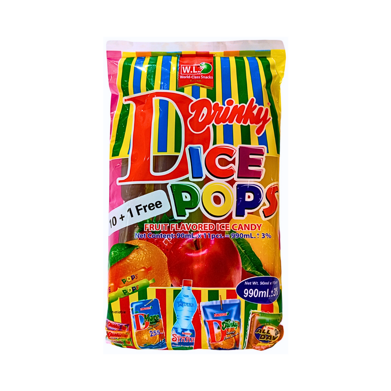 W.L. Ice Pops Fruit Flavored Ice Candy 90ml x 10 + 1's