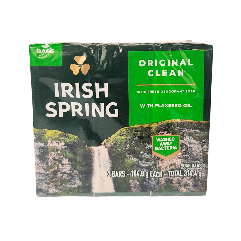 Irish Spring Original Clean Deodorant Soap 3.7oz x 3's