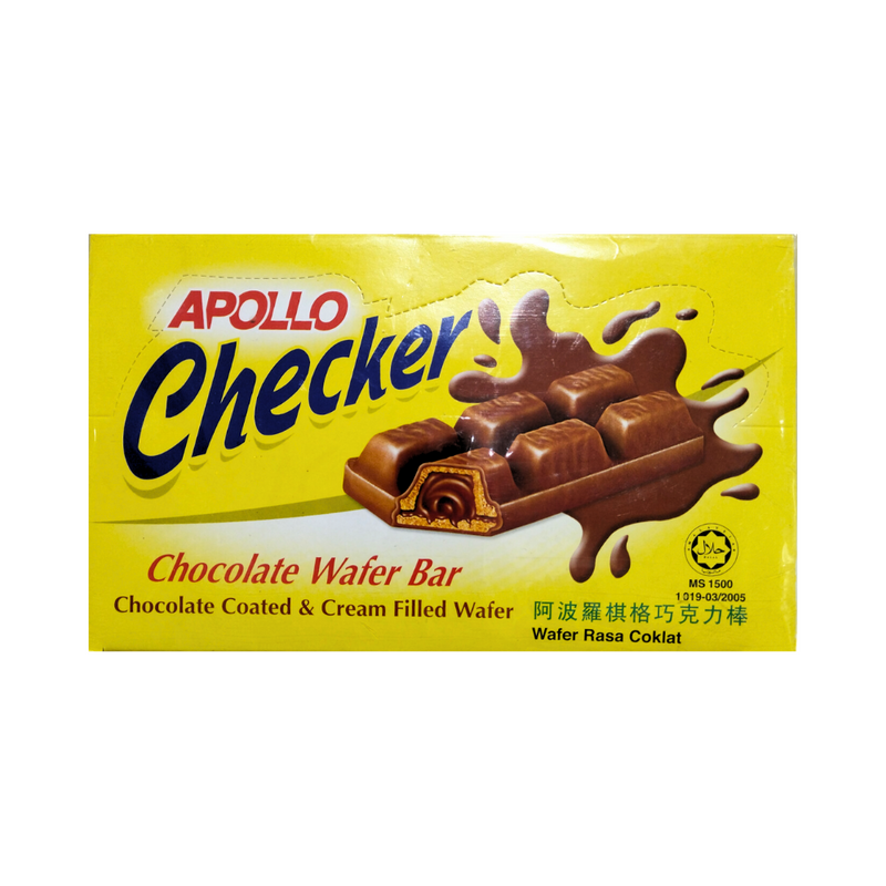 Apollo Checker Chocolate Wafer Bar Yellow 18g x 24's