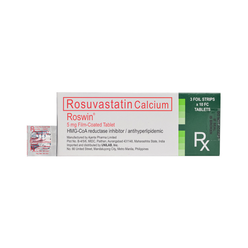 Roswin Rosuvastatin Calcium 5mg Tablet By 1's