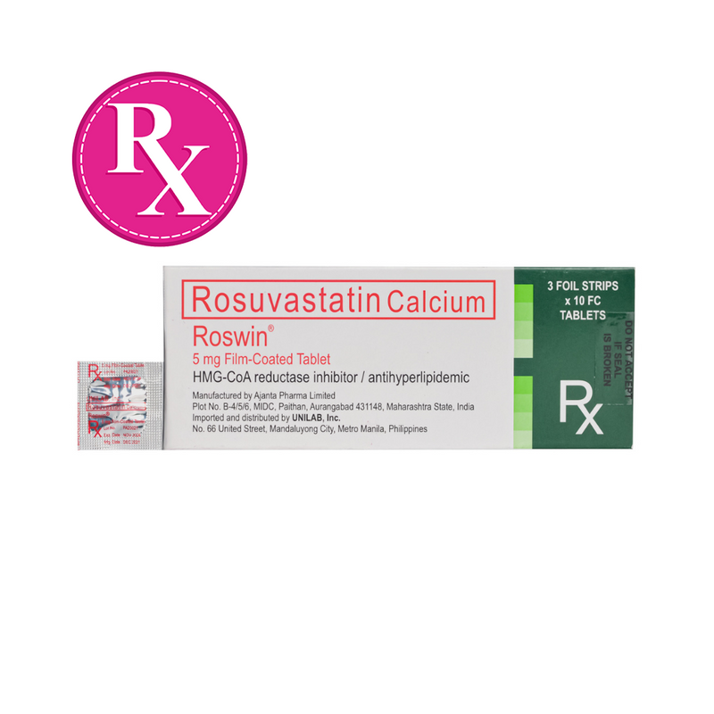 Roswin Rosuvastatin Calcium 5mg Tablet By 1's