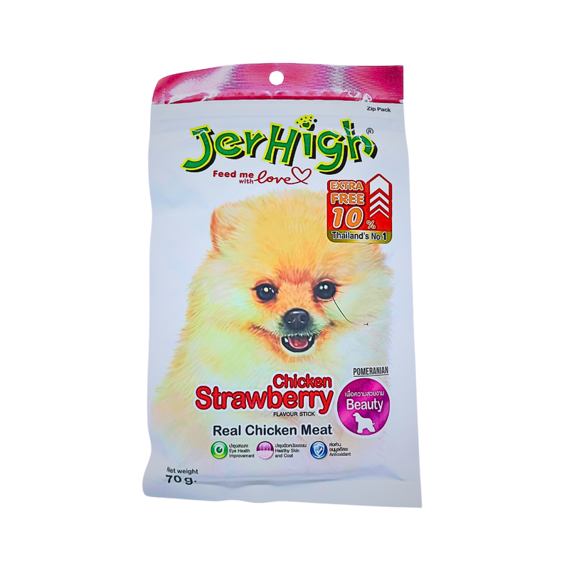 Jerhigh Strawberry Stick Real Chicken Meat 70g