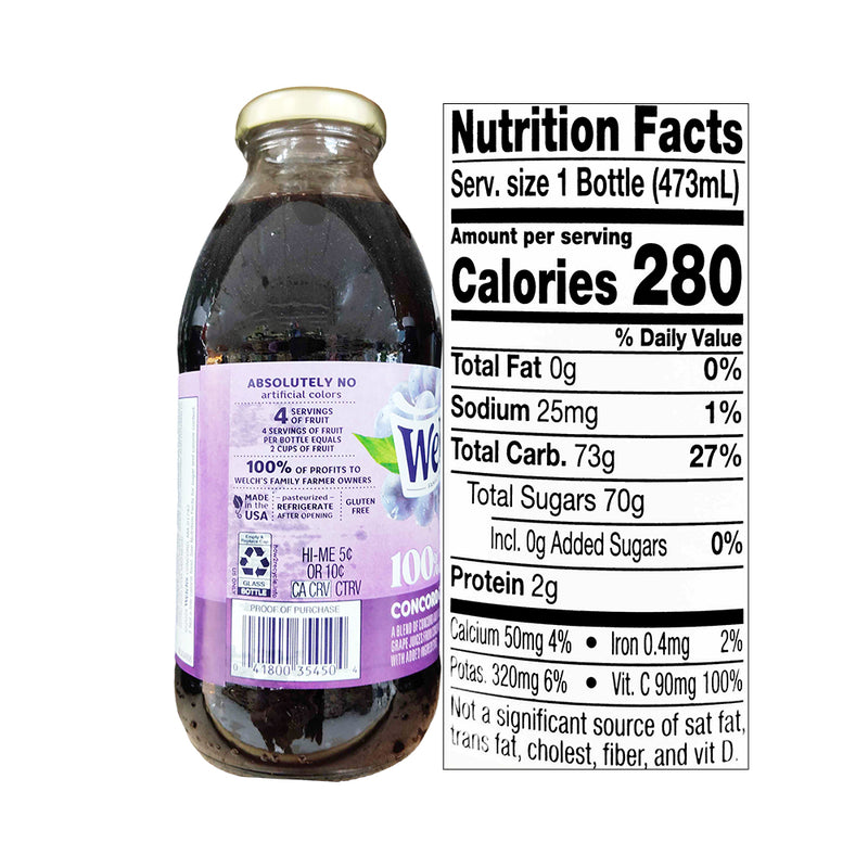 Welch's 100% Grape Juice 473ml (16oz)