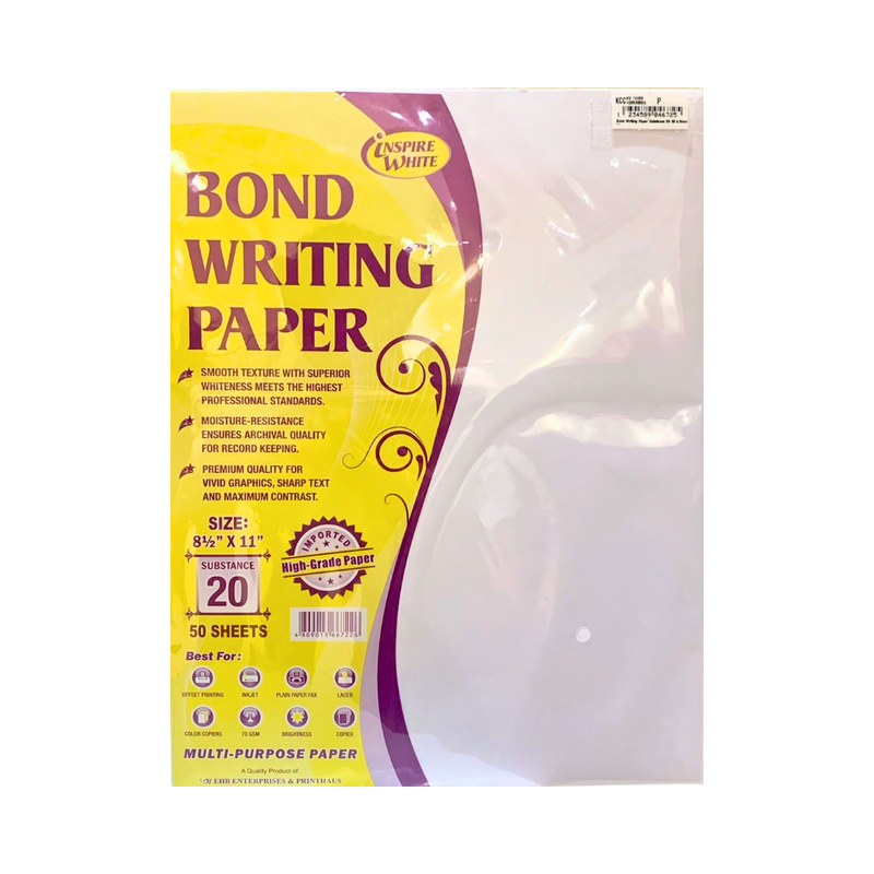 Bond Writing Paper Substance 20 50 Sheets