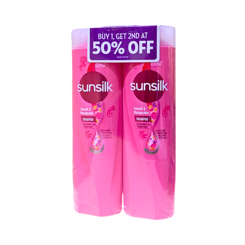 Sunsilk Shampoo Smooth and Manageable 180ml x 2's