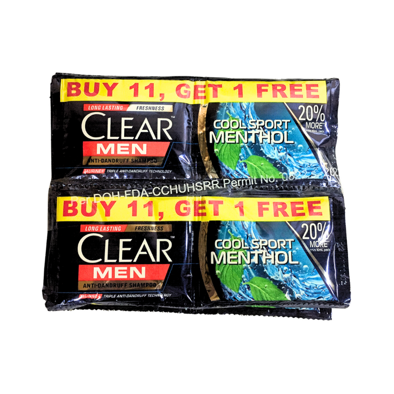 Clear Shampoo Cool Sport 12ml 11's + 1