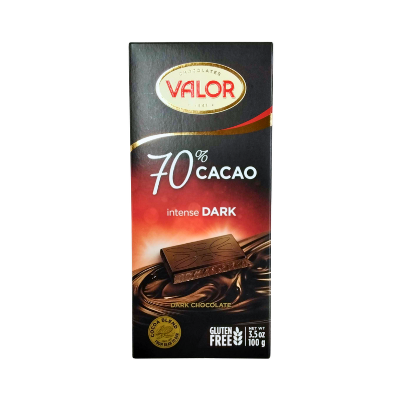 Valor Chocolate Premium Bar 70% Dark Chocolate 100g