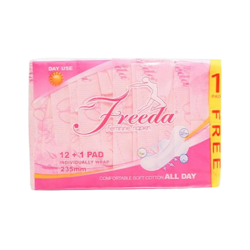 Freeda Soft Cotton Napkin Day Use Individually Wrapped 12 + 1 Pads