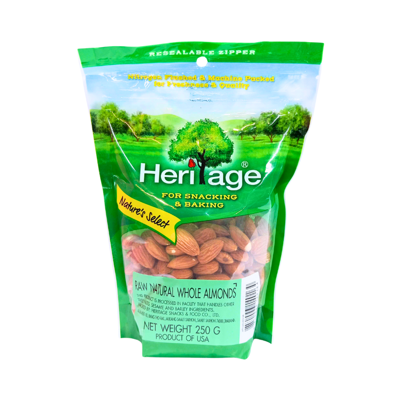 Heritage Premium Natural Whole Almonds 250g