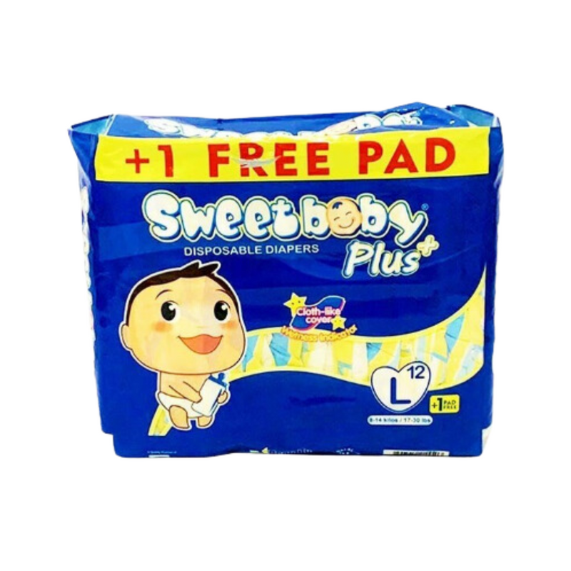 Sweet Baby Plus Disposable Diapers Travel Pack Large 12 Pads