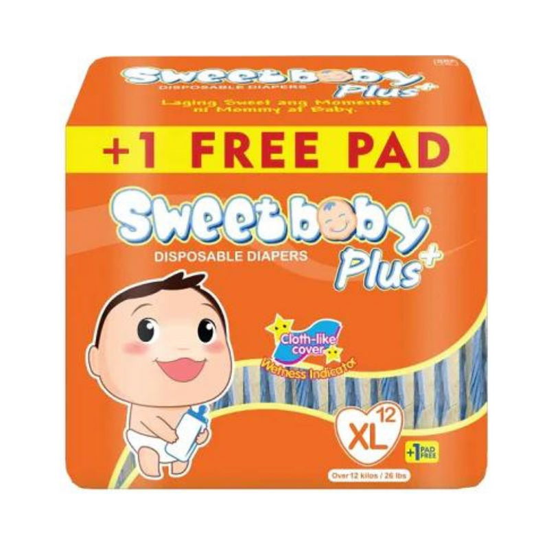 Sweet Baby Plus Disposable Diapers Travel Pack XL 12's