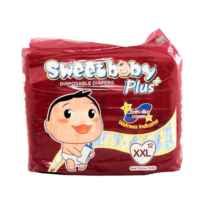 Sweet Baby Plus Disposable Diapers Travel Pack XXL 12's