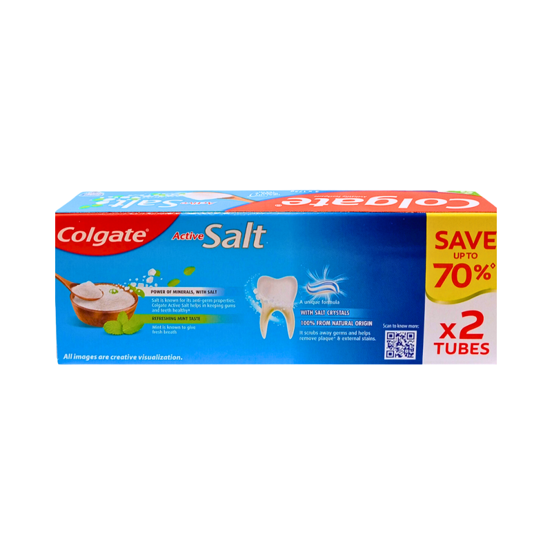 Colgate Toothpaste Active Salt 175g x 2's