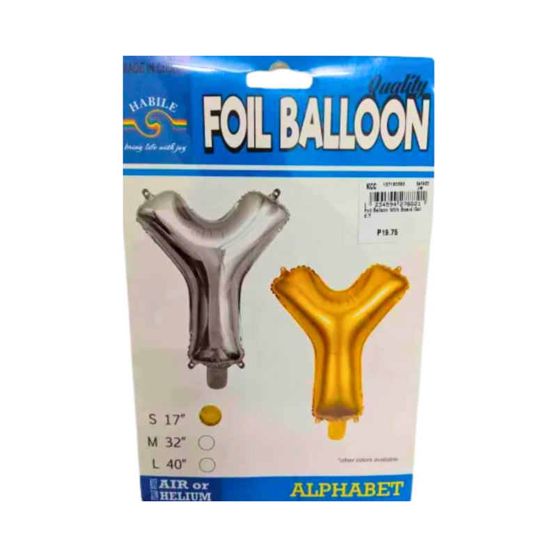 Habile Foil Balloon With Board Gold Y 17in