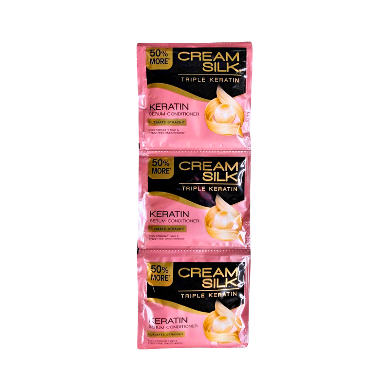 Creamsilk Triple Keratin Rescue Conditioner Ultimate Straight 15ml x 12's