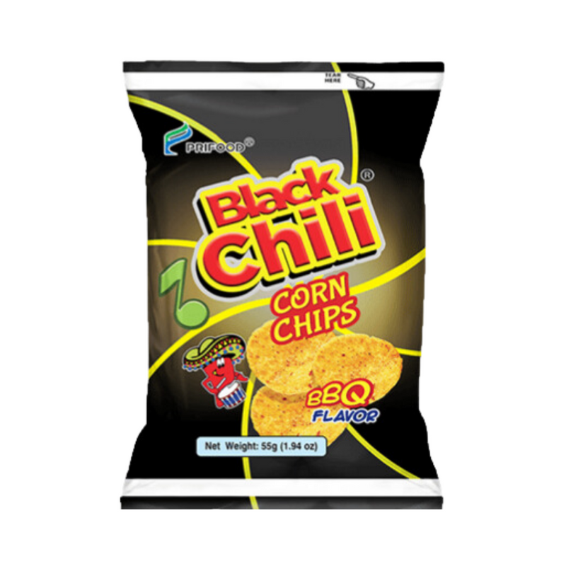 Black Chili Corn Chips BBQ Flavor 55g