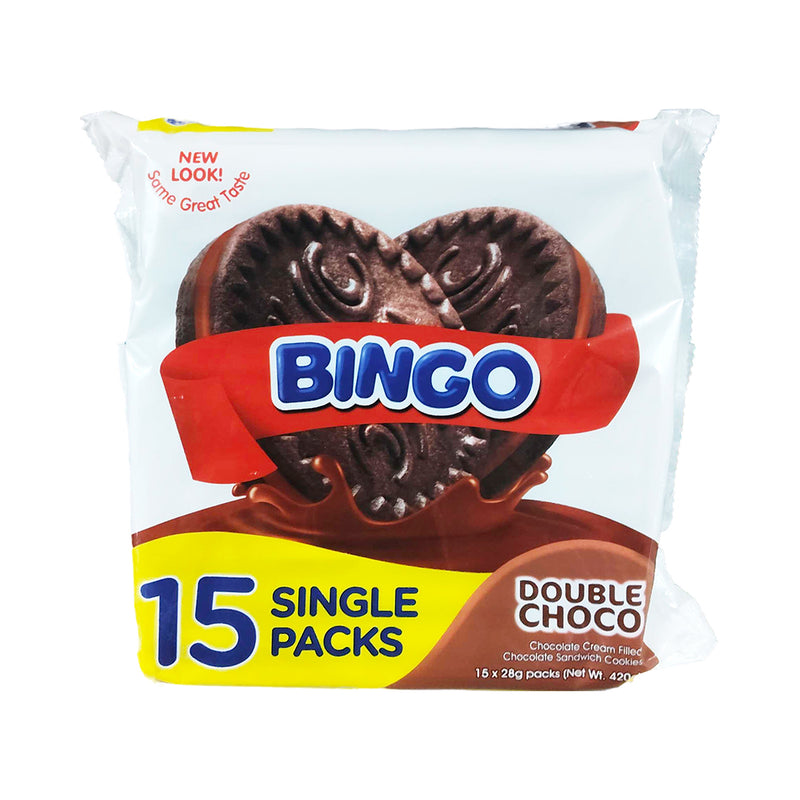Nissin Bingo Sandwich Cookies Double Choco 28g x 15's