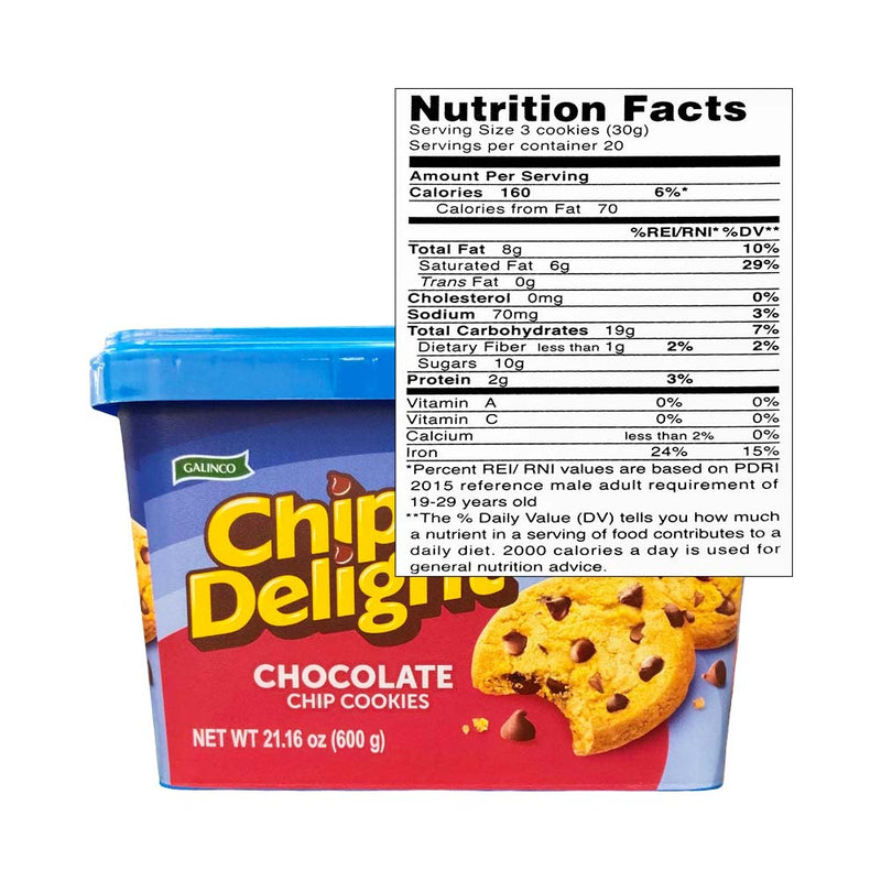 Chips Delight Chocolate Chip Cookies Tub 600g
