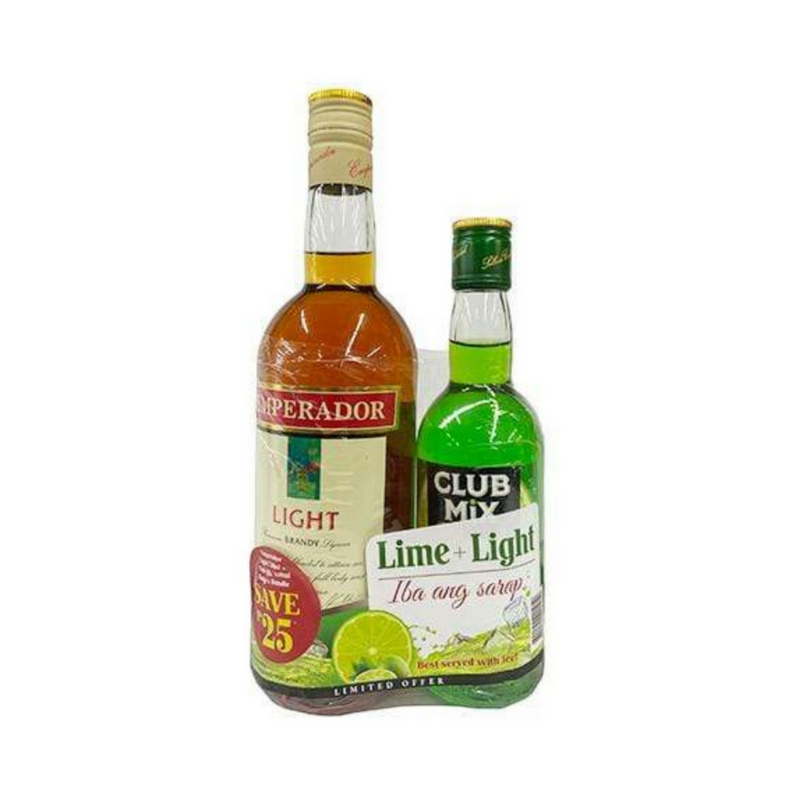 Emperador Brandy Light 750ml + Club Mix Lime 350ml