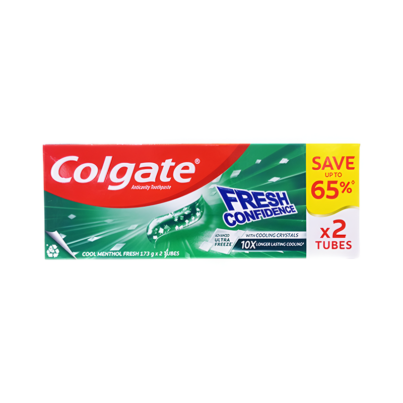 Colgate Fresh Confidence Toothpaste Cooling Crystals Cool Menthol Fresh 173g Twin Pack