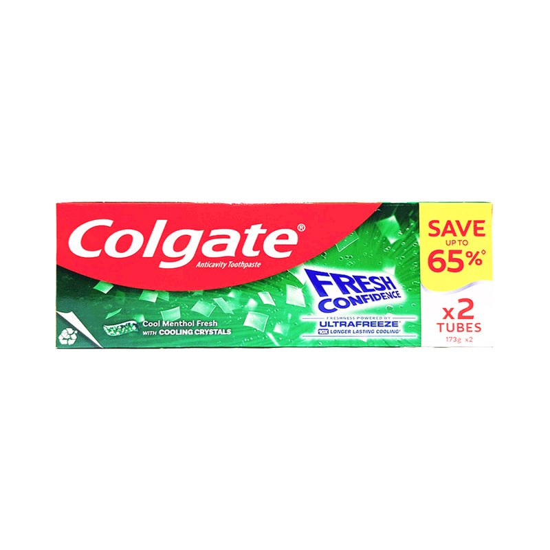 Colgate Fresh Confidence Toothpaste Cooling Crystals Cool Menthol Fresh 173g Twin Pack