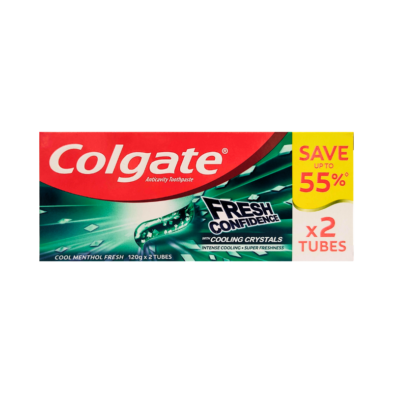 Colgate Toothpaste Fresh Confidence Cooling Crystal Cool Menthol Fresh 120g x 2's