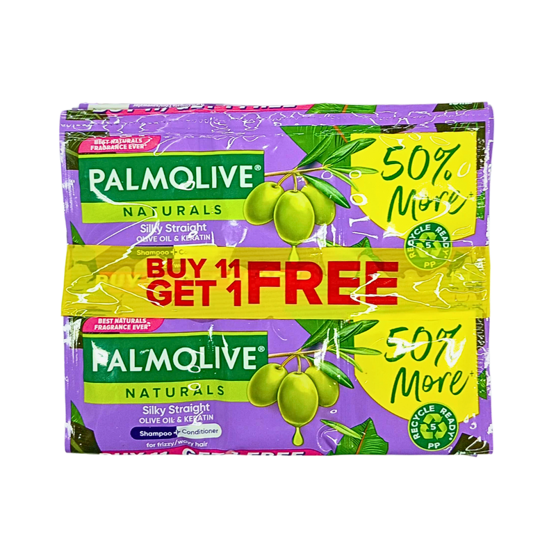 Palmolive Naturals Shampoo And Conditioner Silky Straight 15ml 11's + 1