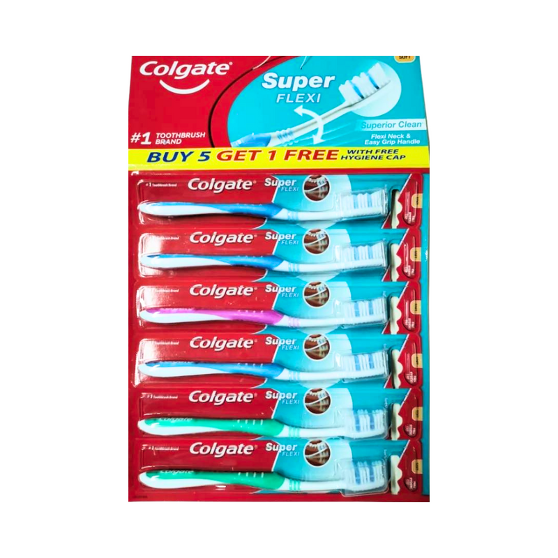 Colgate Super Flexi Toothbrush With Cap 5's + 1 Free