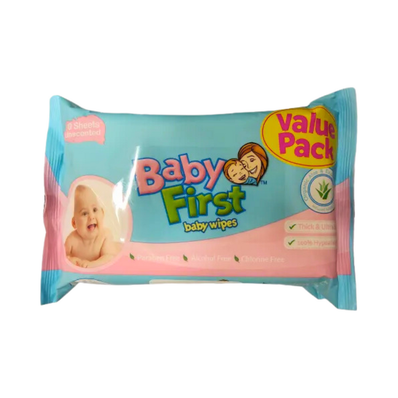 Baby First Baby Wipes Unscented 60's x 2