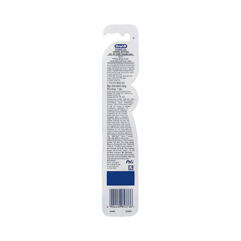 Oral-B Toothbrush Charcoal White 1's