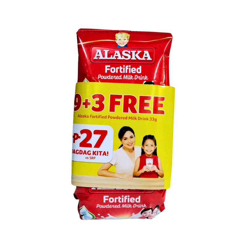 Alaska Fortified Powdered Filled Milk 33g 9's + 3 Free Sachet
