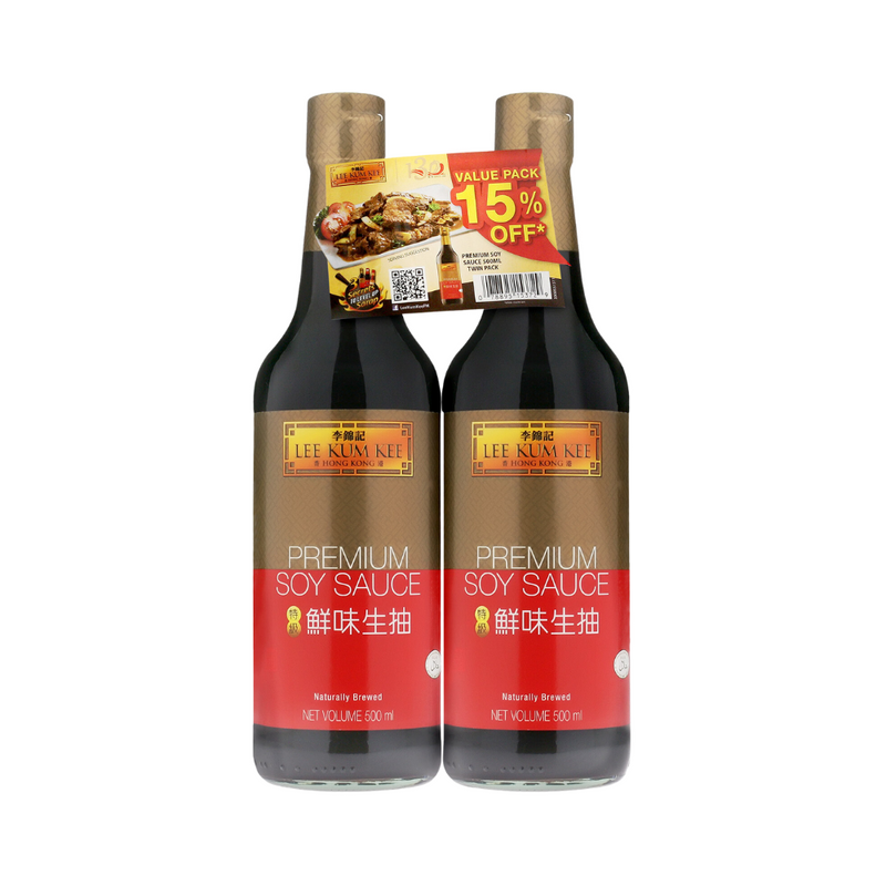 Lee Kum Kee Premium Soy Sauce 500ml x 2's Value Pack 15% OFF