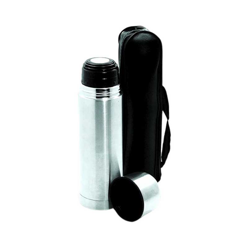 Omega Stainless Steel Vacuum Flask With Leather Jacket