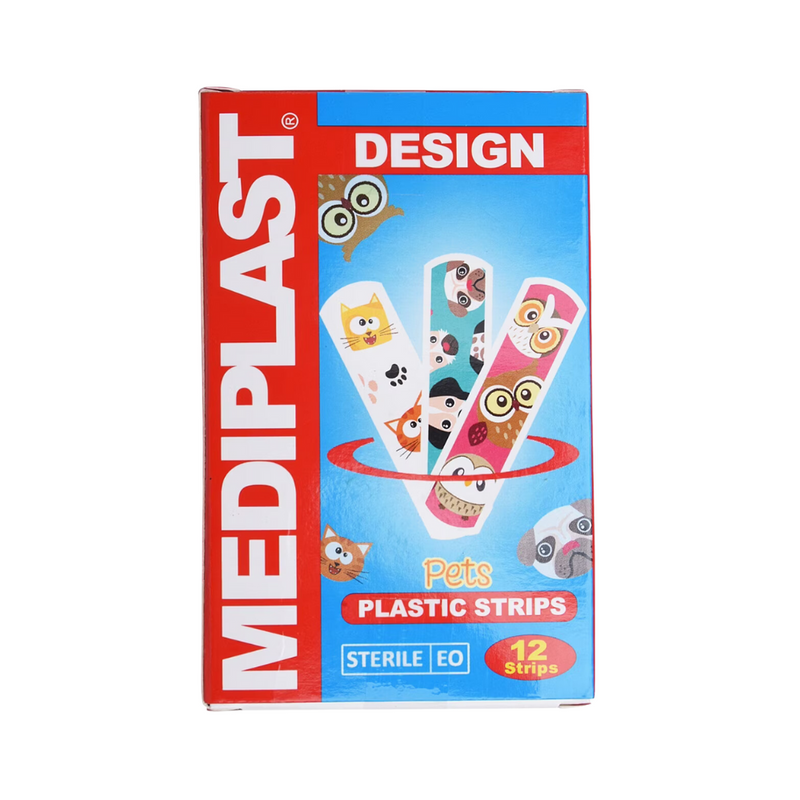 Mediplast Plastic Strips Design Pets 12 Strips