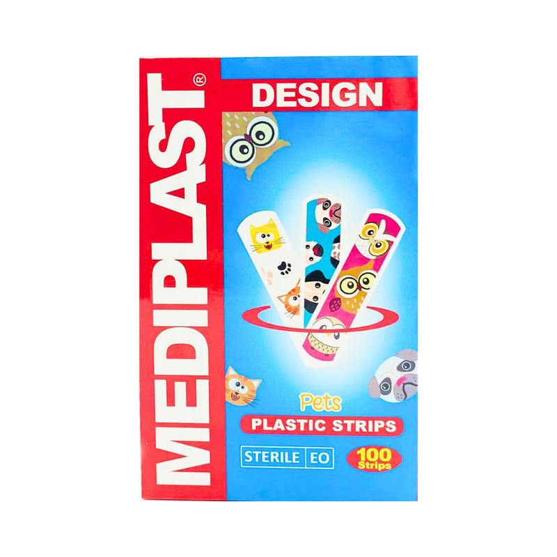 Mediplast Plastic Strips Design Pets 100's
