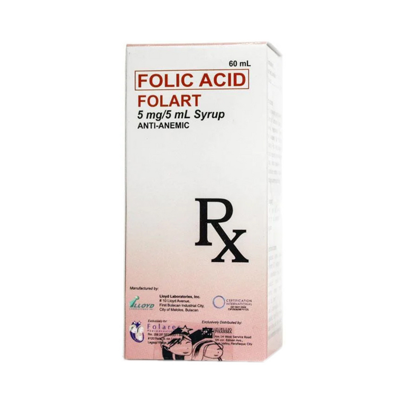 Folart Folic Acid 5mg/5ml Syrup 60ml