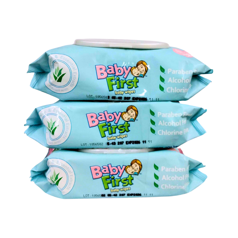 Baby First Baby Wipes Unscented 90 Sheets 2's + 1