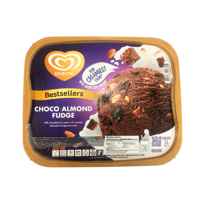 Selecta Supreme Ice Cream Choco Almond Fudge 1.3L