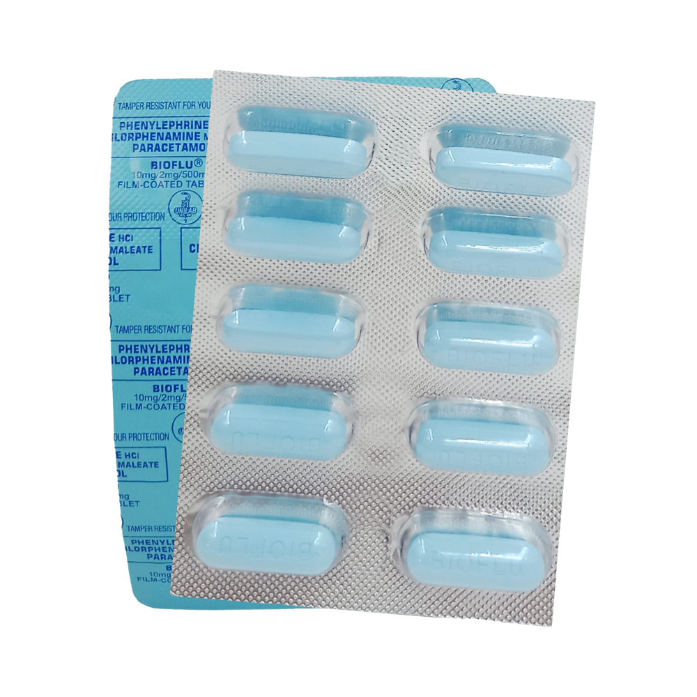 Bioflu 10mg/2mg/500mg Tablet By 10's