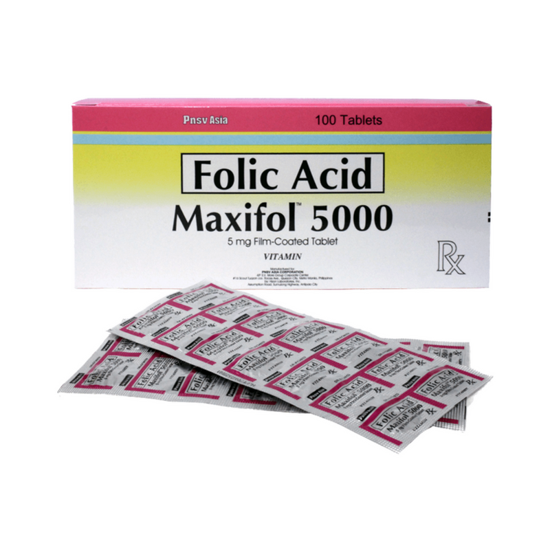 Maxifol 5000 Folic Acid 5mg Tablet By 10's