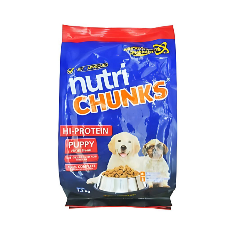 Nutri Chunks Hi-Protein Puppy Dog Food Lamb + Chicken Liver + Milk Flavor 1.3kg